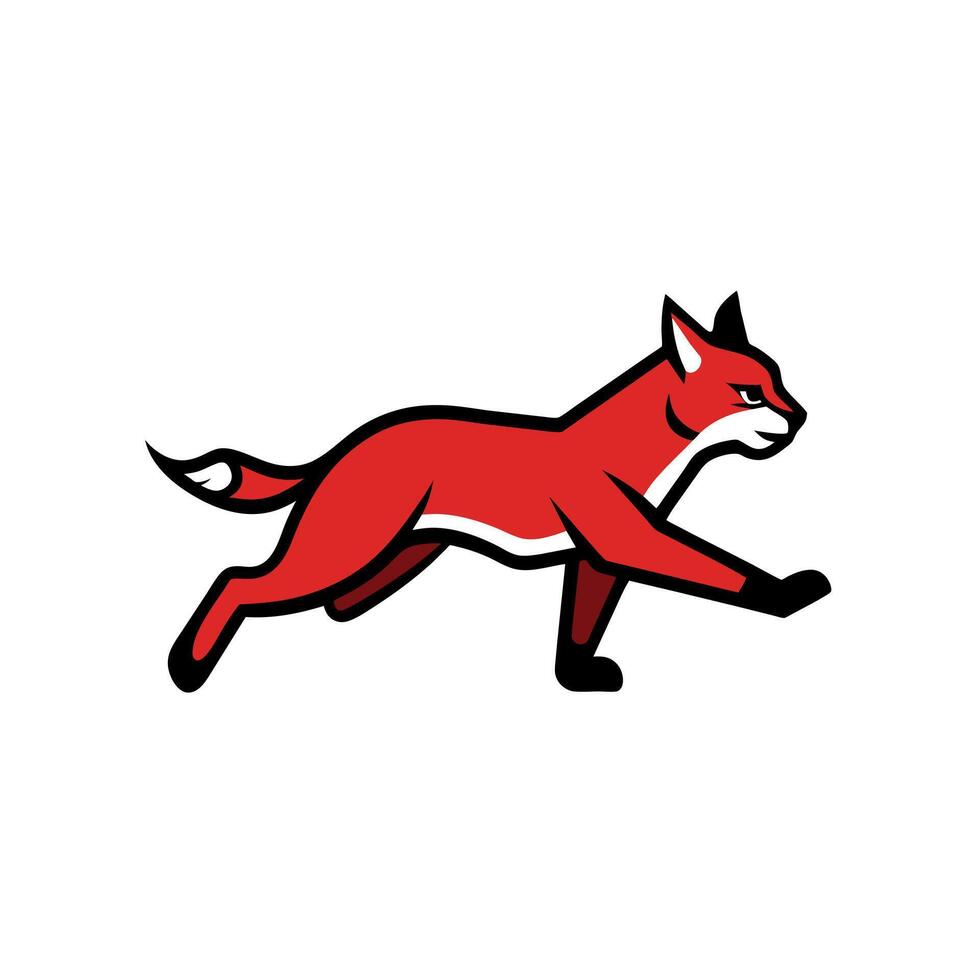 Canada Lynx leopard jumps icon illustration vector