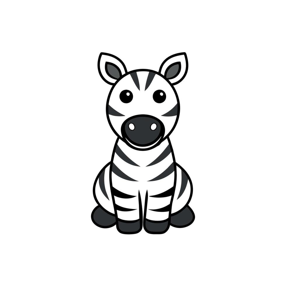 Burchells Zebra sits icon illustration vector