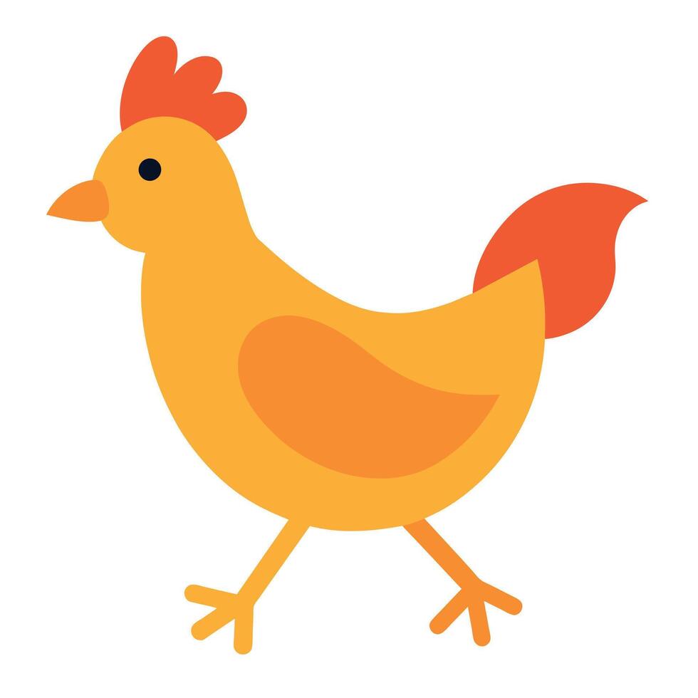 Campine Chicken walks icon illustration vector