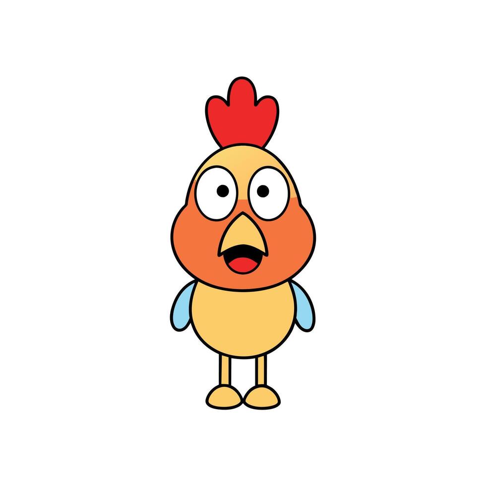 Campine Chicken cries icon illustration vector