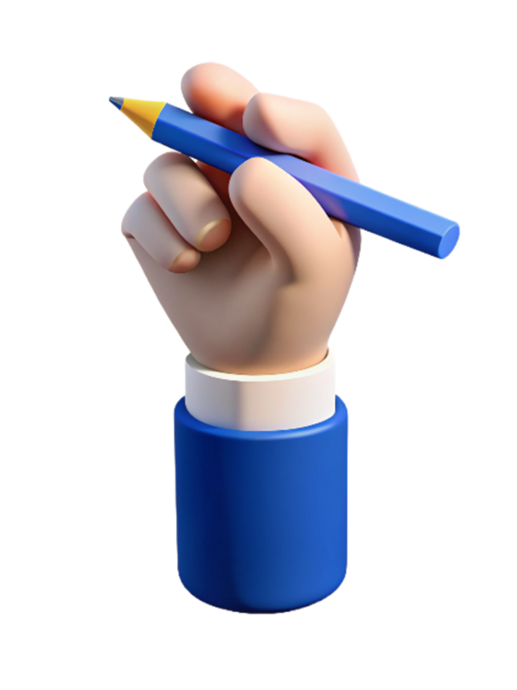 Hand Hold Pencil 3d Render png
