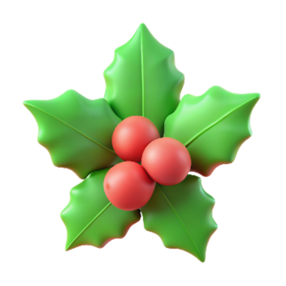 Holly Branch 3d Element png