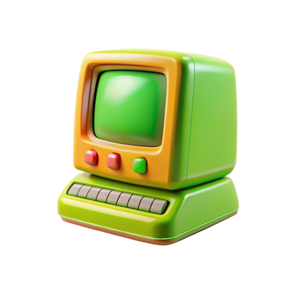 Vintage Computer 3d Asset png