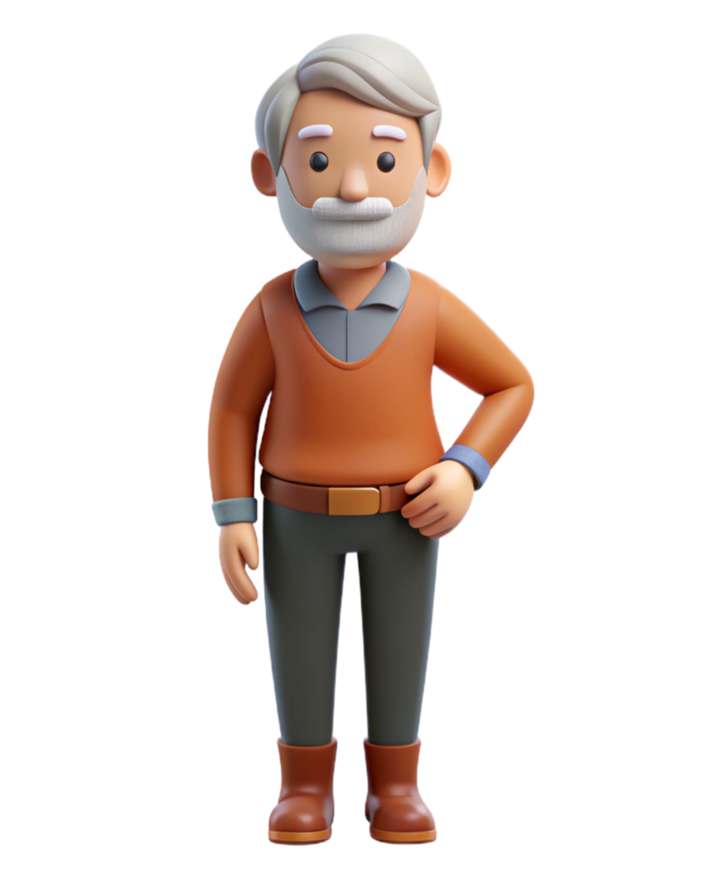 Grandpa Standing 3d Image png