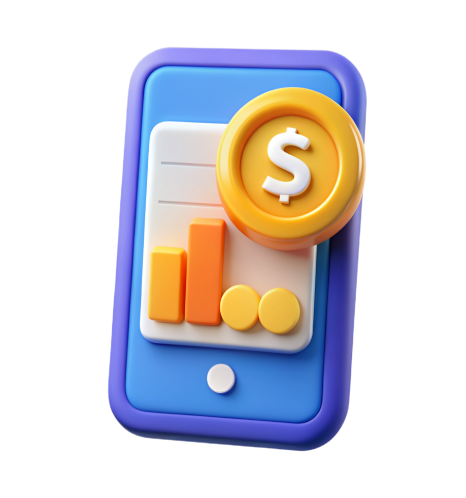 Mobile Finance 3d Concept png