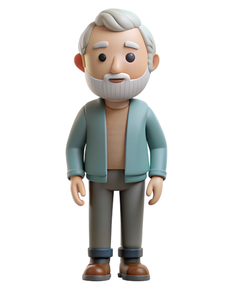 Grandpa Standing 3d Graphic png