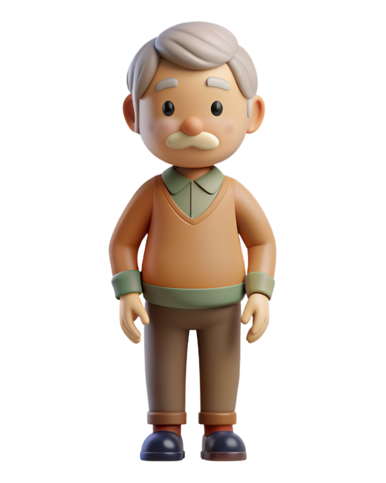Grandpa Standing 3d Style png