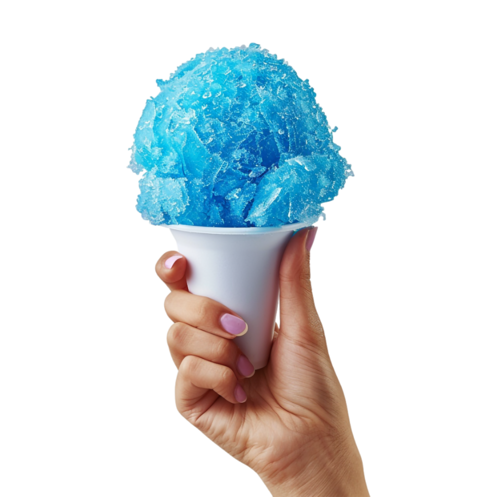 Blue Cotton Candy in Hand on Transparent Background png