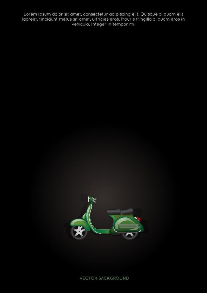 Green Scooter Plasticine Cartoon Style Isolated on a White Background Delivery Service Concept vector