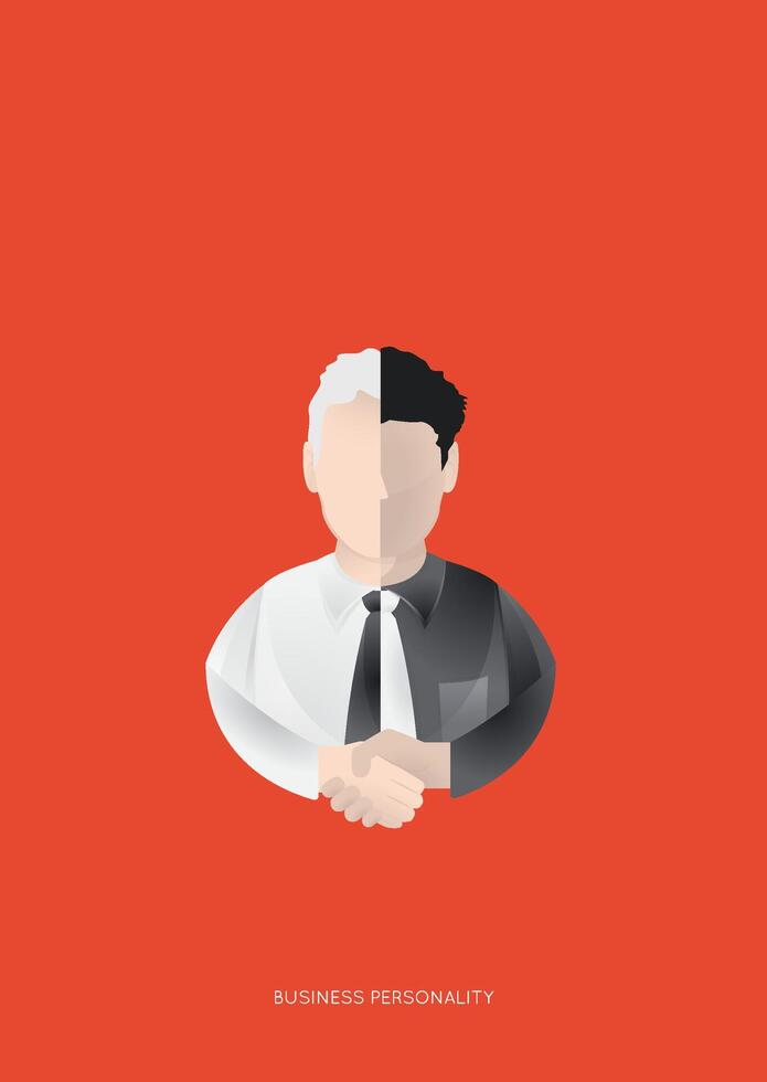 a man in a suit and tie with a red background. vector