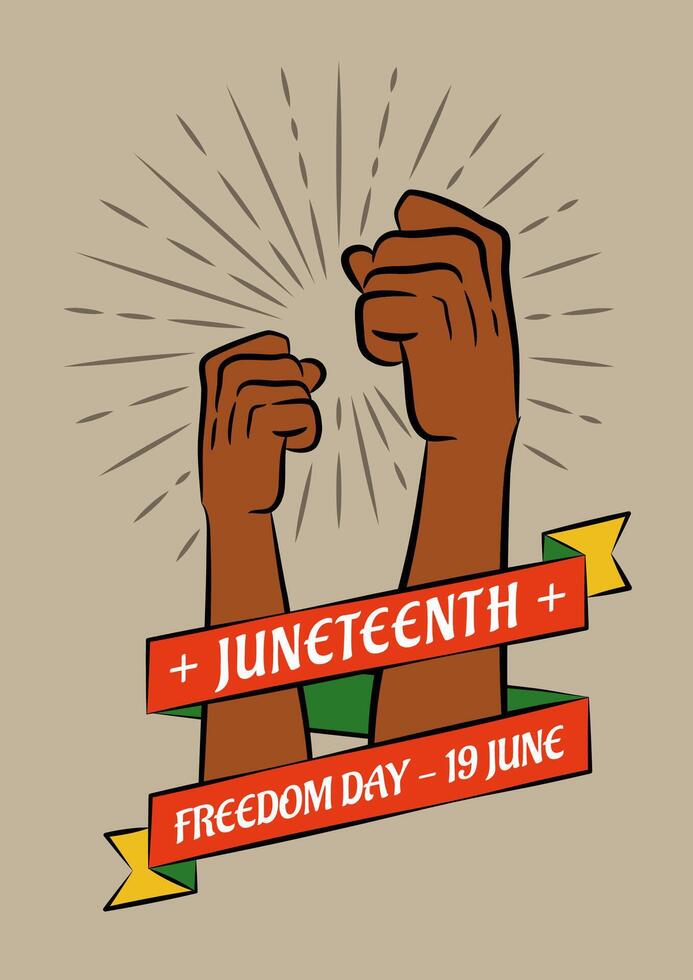 Hand drawn illustration for happy Juneteenth freedom vector