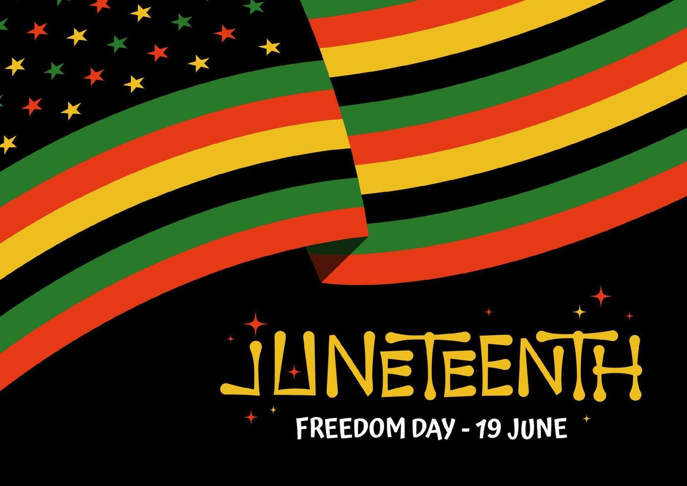 Juneteenth flag - freedom day design vector