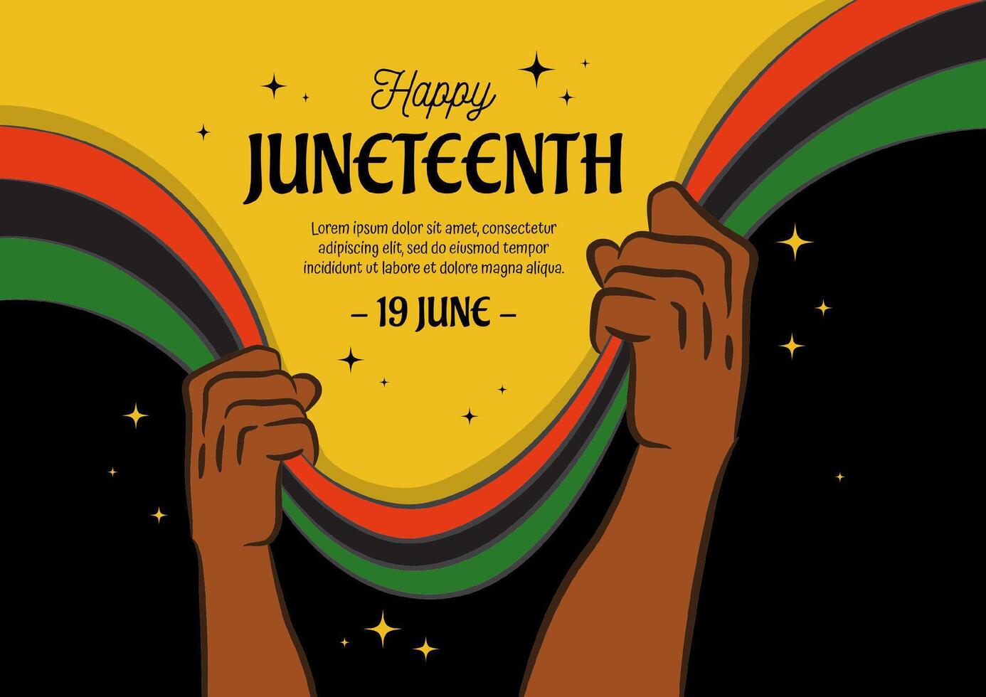 Hand drawn illustration for happy Juneteenth freedom vector