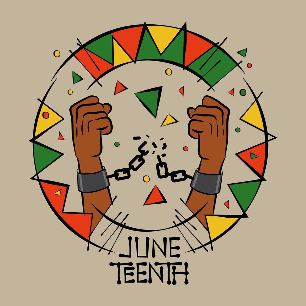 Hand drawn illustration for happy Juneteenth freedom vector
