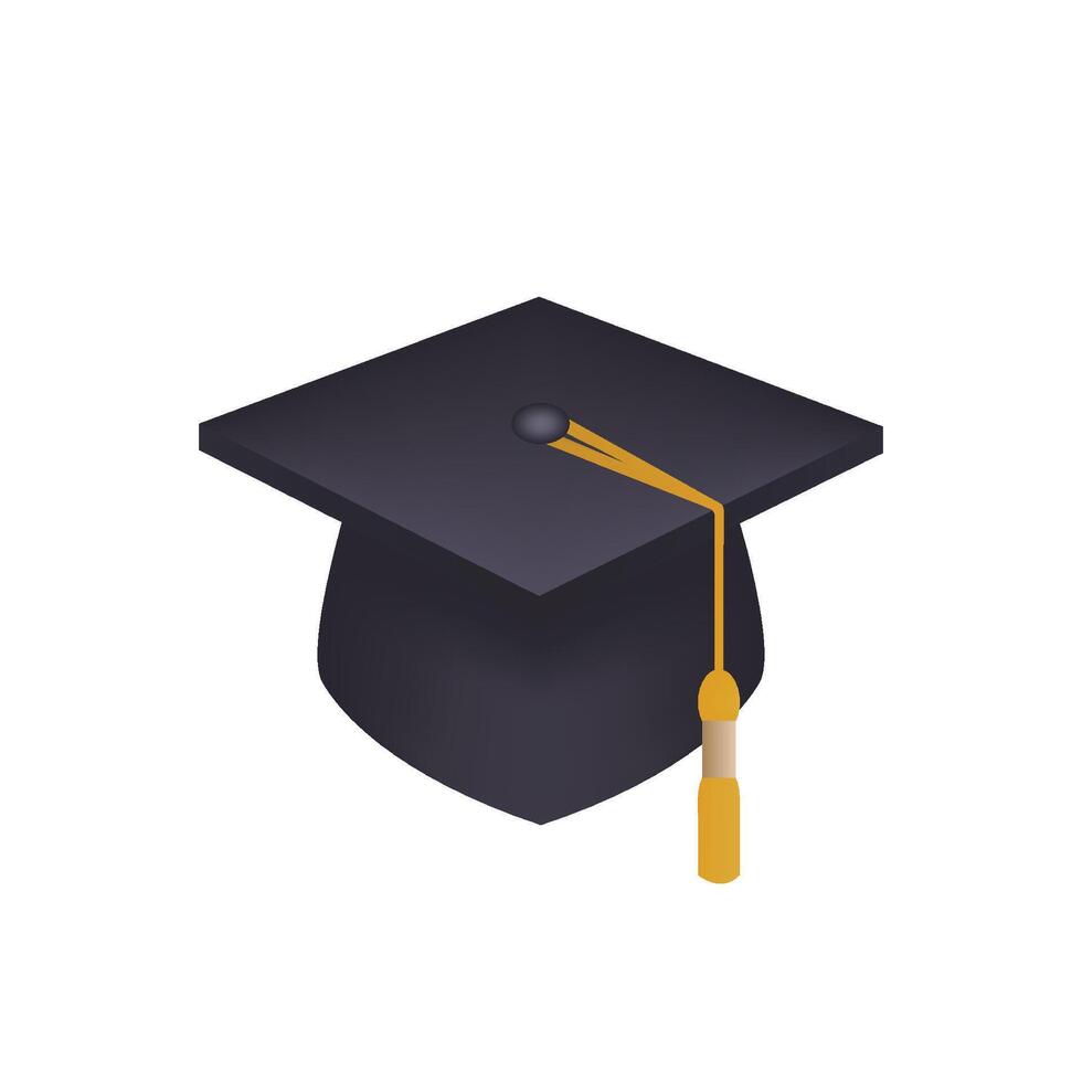 An illustration of bachelor cap icon vector