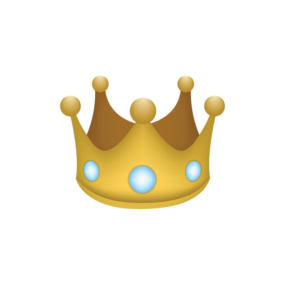 Crown Emoji Icon Object Symbol Gradient Art Design Cartoon Isolated on white Background. vector