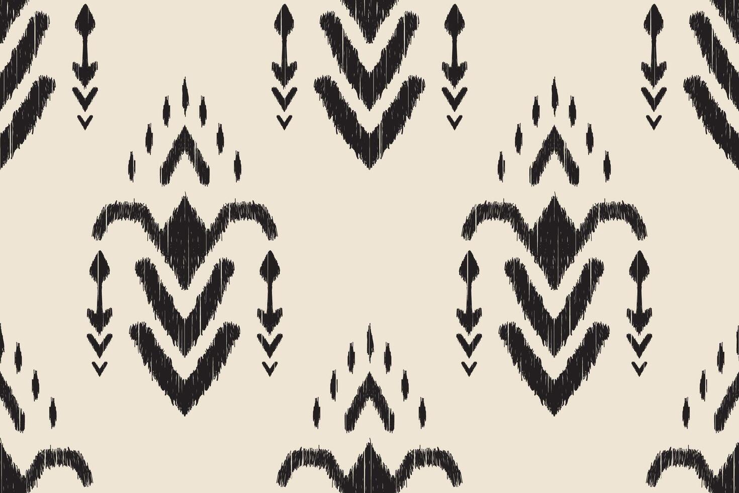 Abstract ikat pattern for seamless ethnic art in tribal and folk style. Print Aztec geometric ornament. Design for fabric, carpet, wallpaper, clothing. vector
