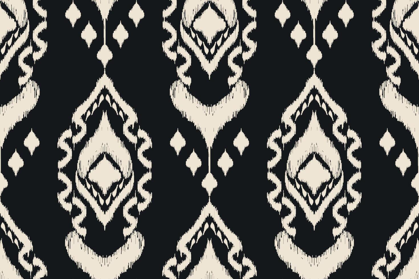 ikat Abstract Ethnic art. Seamless pattern in tribal, folk embroidery, and Mexican style. Aztec geometric art ornament print.Design for carpet, cover.wallpaper, wrapping, fabric, clothing vector