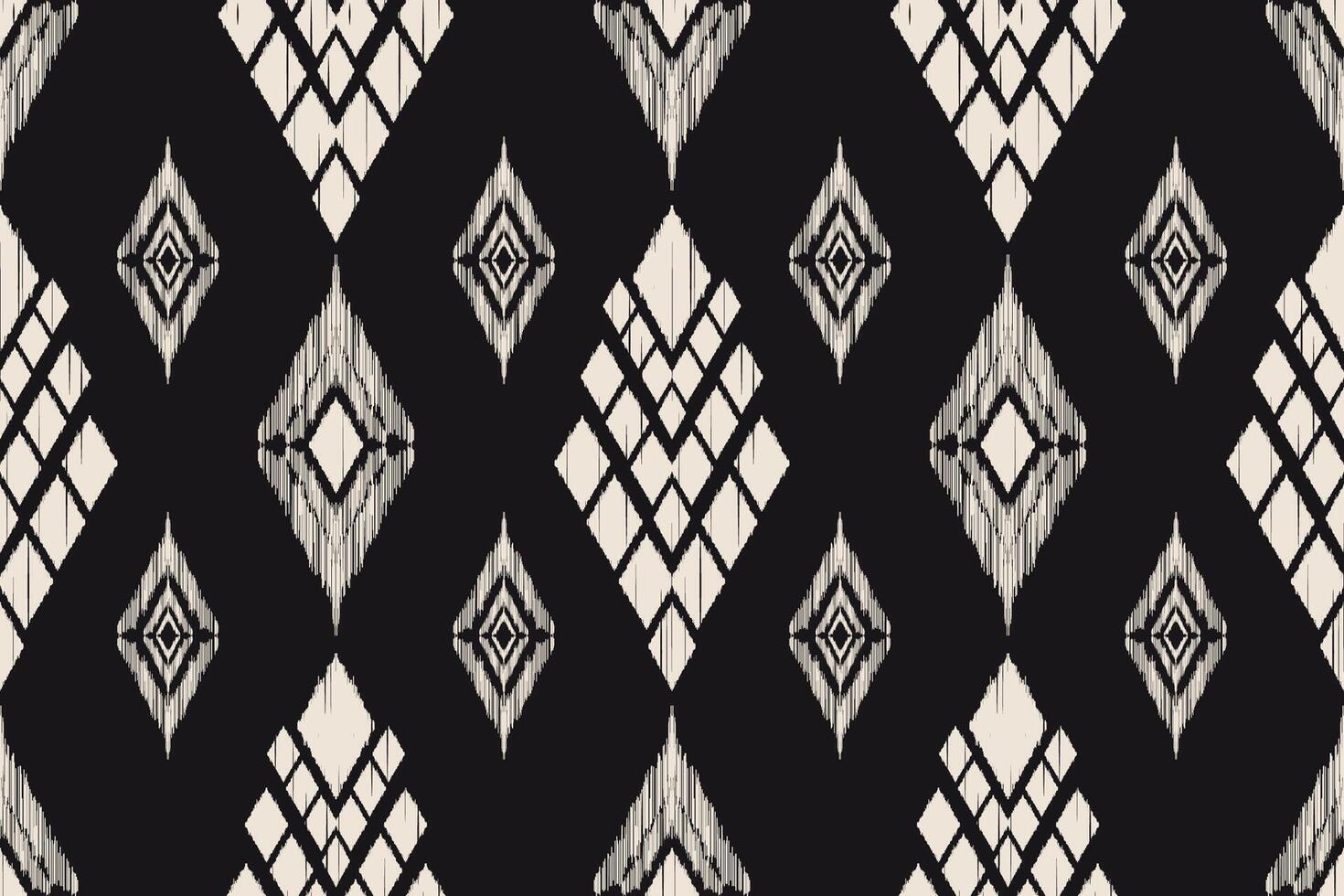 Abstract ikat pattern for seamless ethnic art in tribal and folk style. Print Aztec geometric ornament. Design for fabric, carpet, wallpaper, clothing. vector