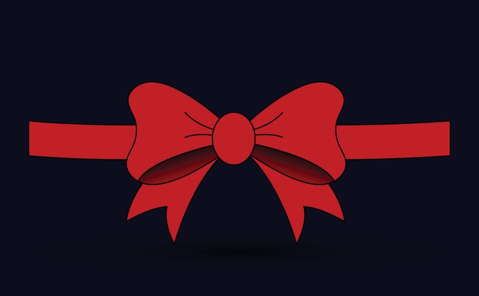 Elegant red ribbon illustration isolated on dark background. 3d illustration. vector