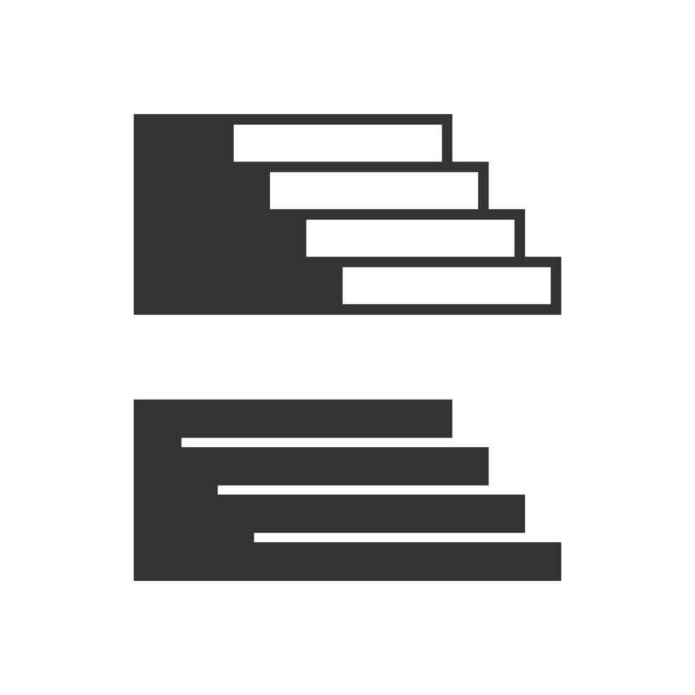 Stairs up and down icon isolated flat design illustration. vector