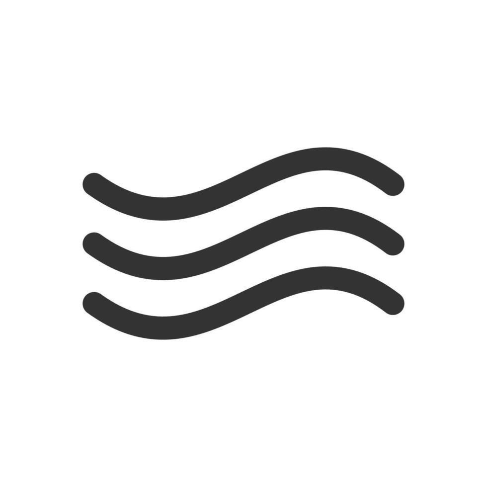 Water wave or wind flow icon isolated illustration. vector
