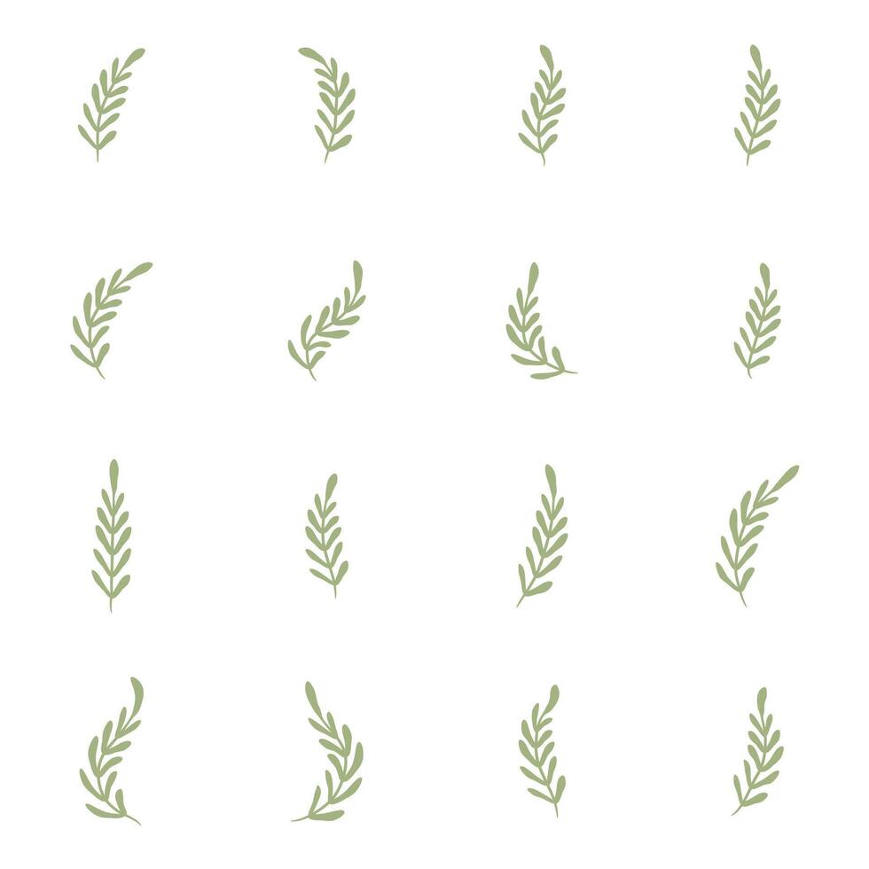 Green leaves aesthetic element isolated illustration. vector