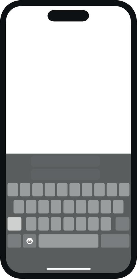 Smartphone keyboard with phone mockup. Keypad buttons in modern flat style. Latest modern screen smartphone keyboard in black color. vector