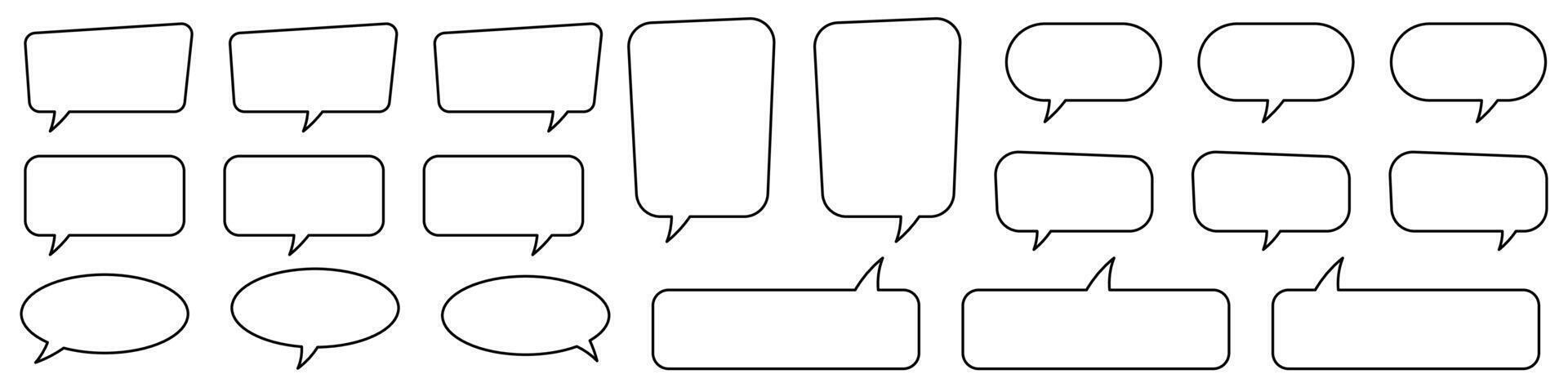 Speech bubble, speech balloon, chat bubble line art icon for apps and websites. vector