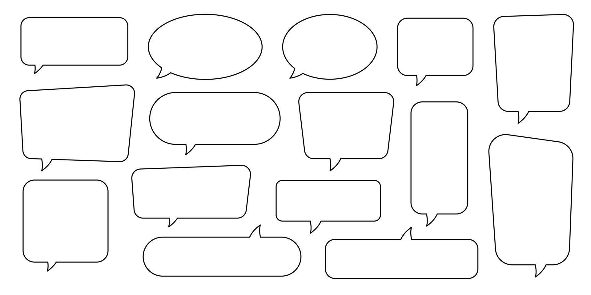 Speech bubble, speech balloon, chat bubble line art icon for apps and websites. vector