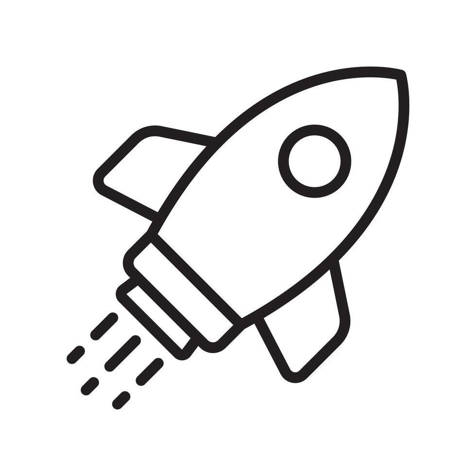 Rocket icon. Simple outline rocket sign. Rocket launched icon. vector