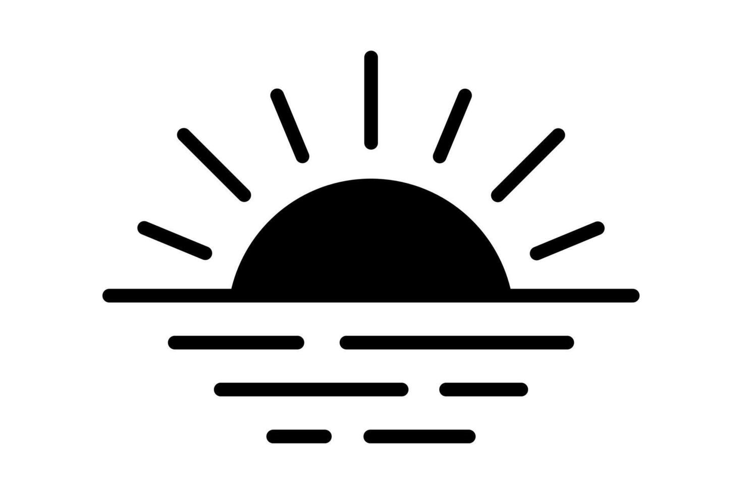 Sunset icon, sunrise icon. Sun, rise symbol. Morning icon. vector
