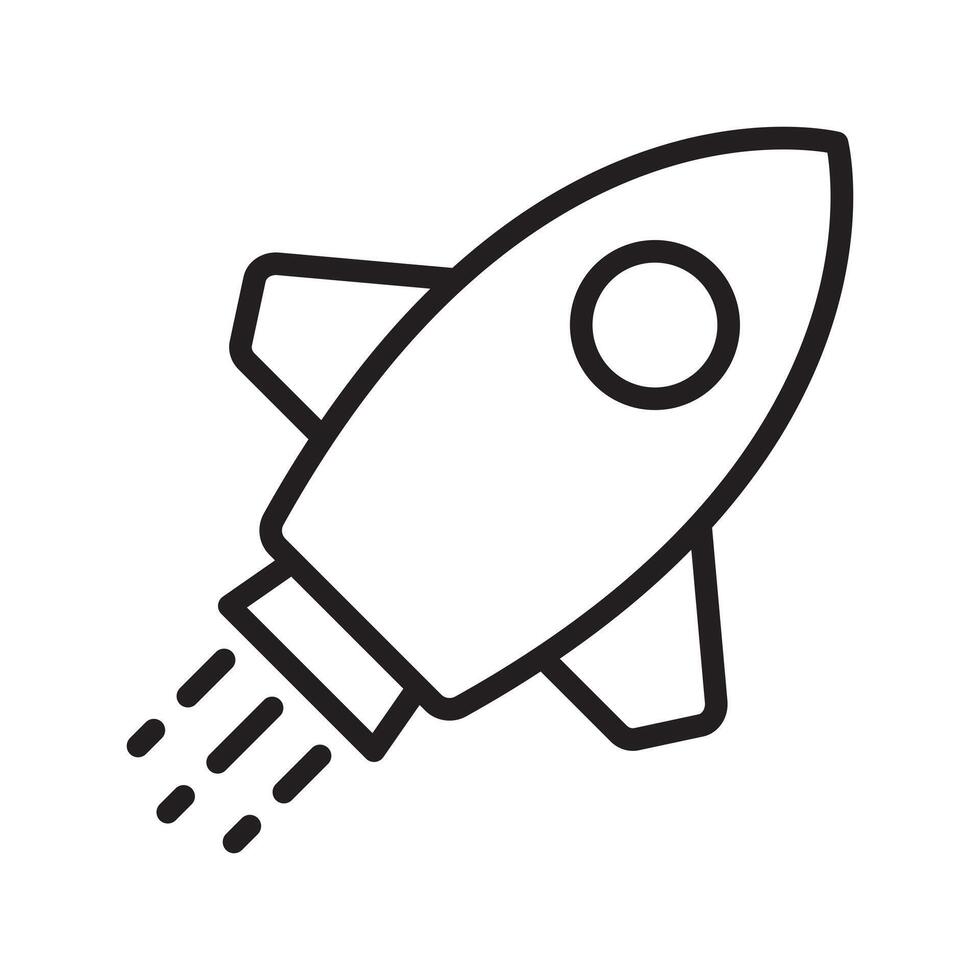 Rocket icon. Simple outline rocket sign. Rocket launched icon. vector