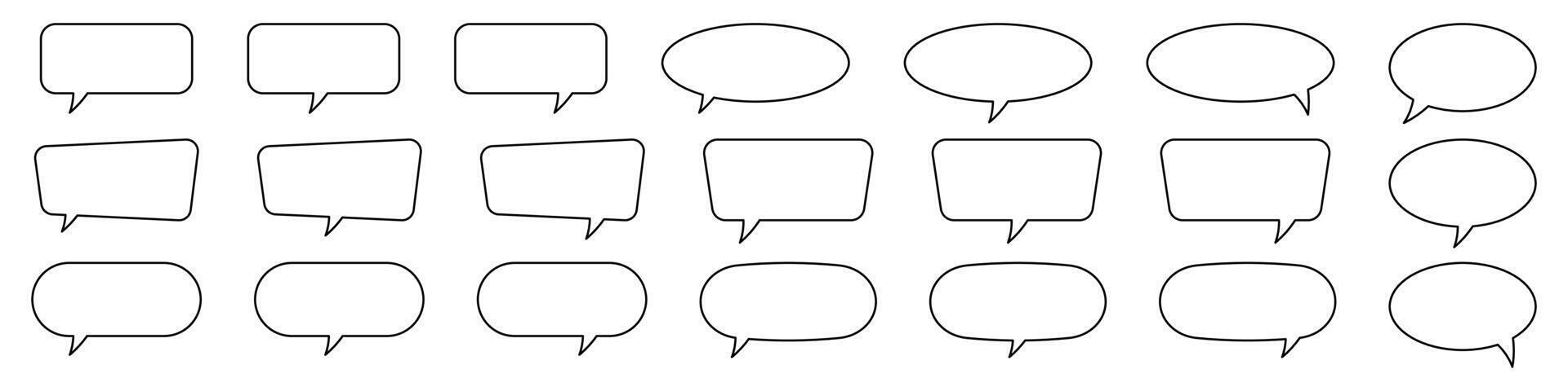 Speech bubble, speech balloon, chat bubble line art icon for apps and websites. vector