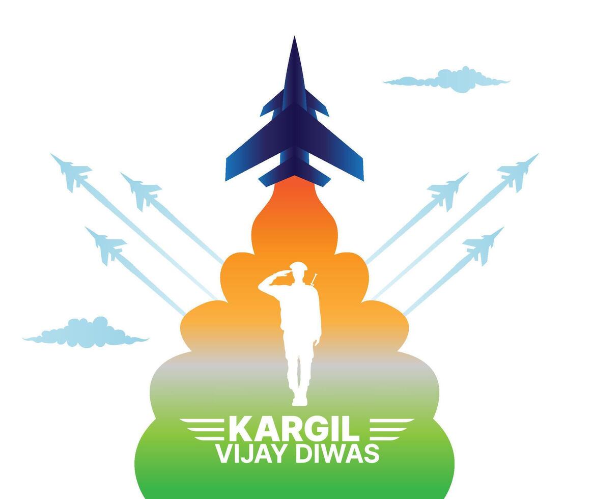 Kargil Vijay Diwas celebration concept, banner, poster, post, greeting illustration vector