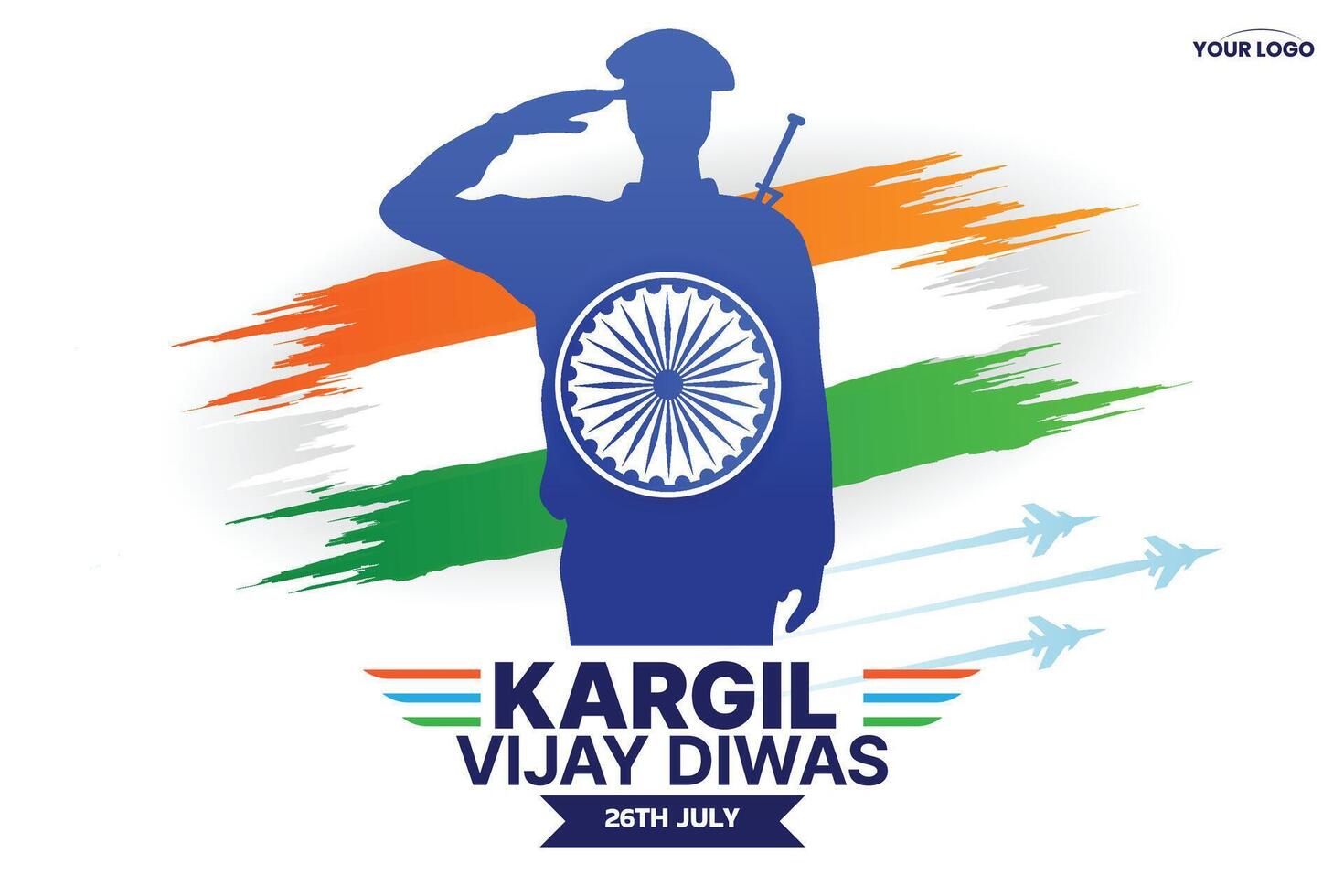 Kargil Vijay Diwas celebration concept, banner, poster, post, greeting illustration vector