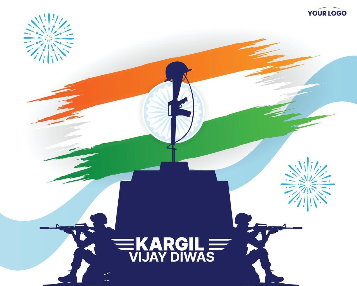 Kargil Vijay Diwas celebration concept, banner, poster, post, greeting illustration vector