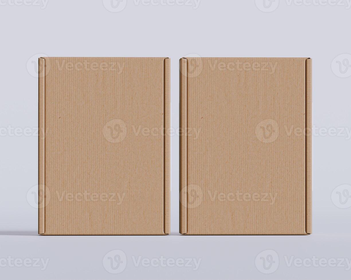 Brown cardboard boxes gift 3D render illustration photo