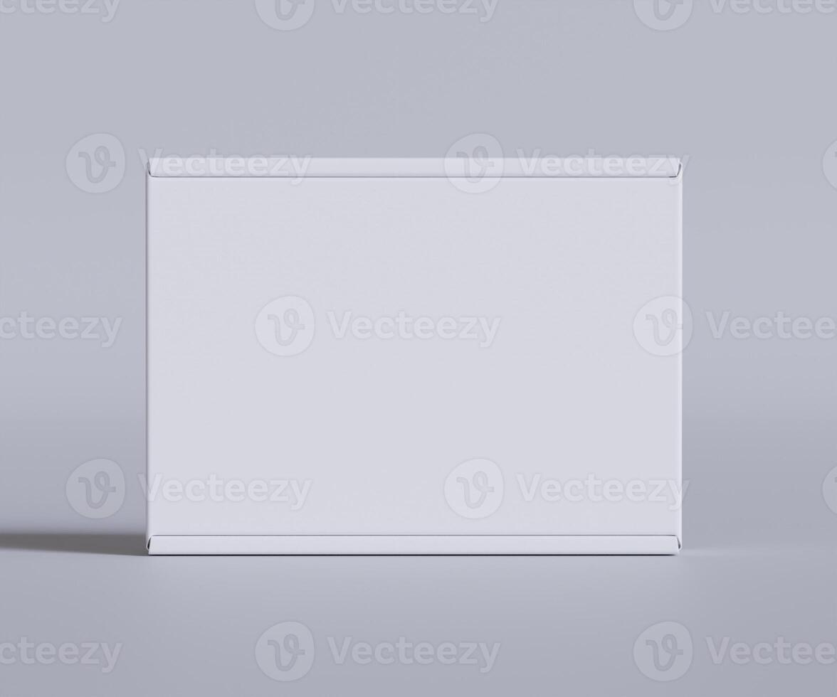 Cardboard box white color 3D render illustration photo