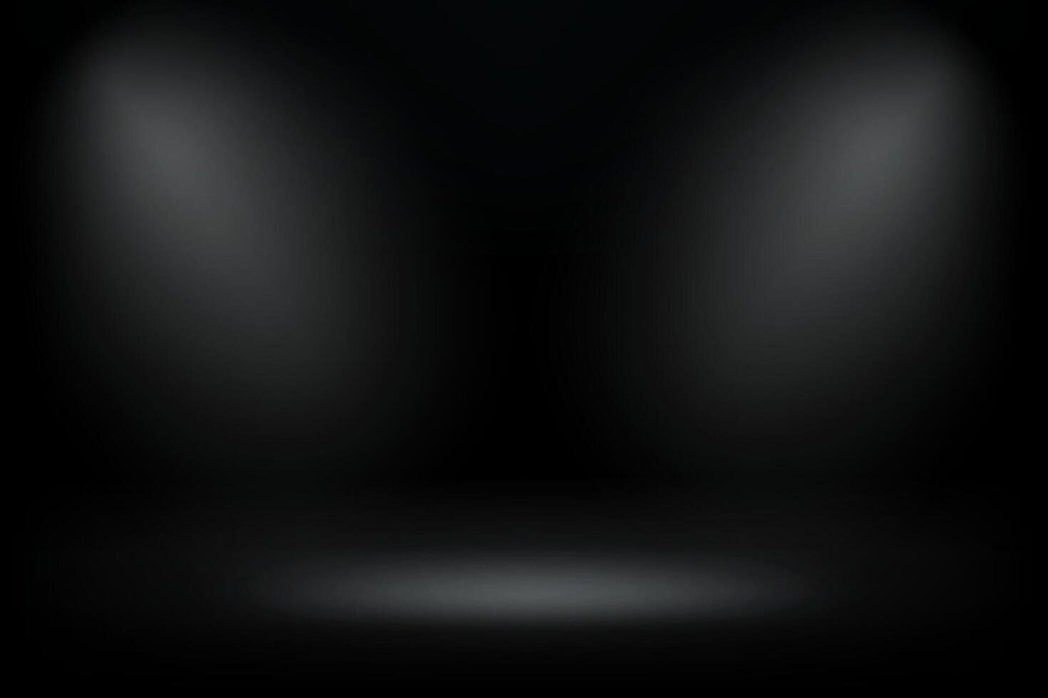 Black studio with projector lights. 3d mockup vector