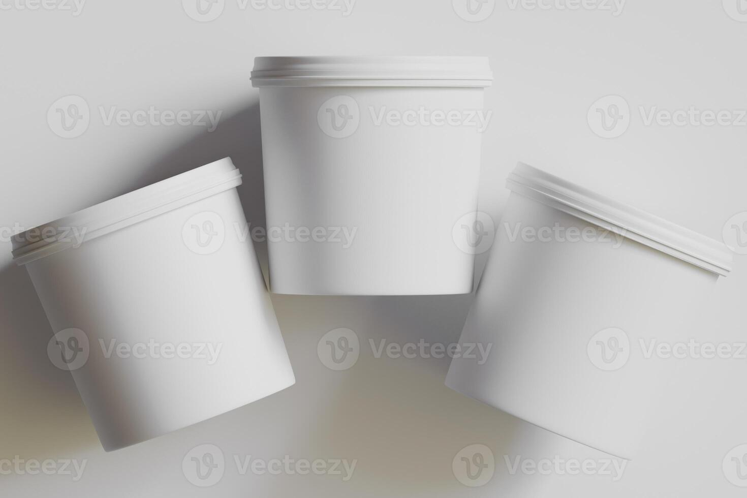 Biscuit packaging container white color on gray background 3D illustration photo