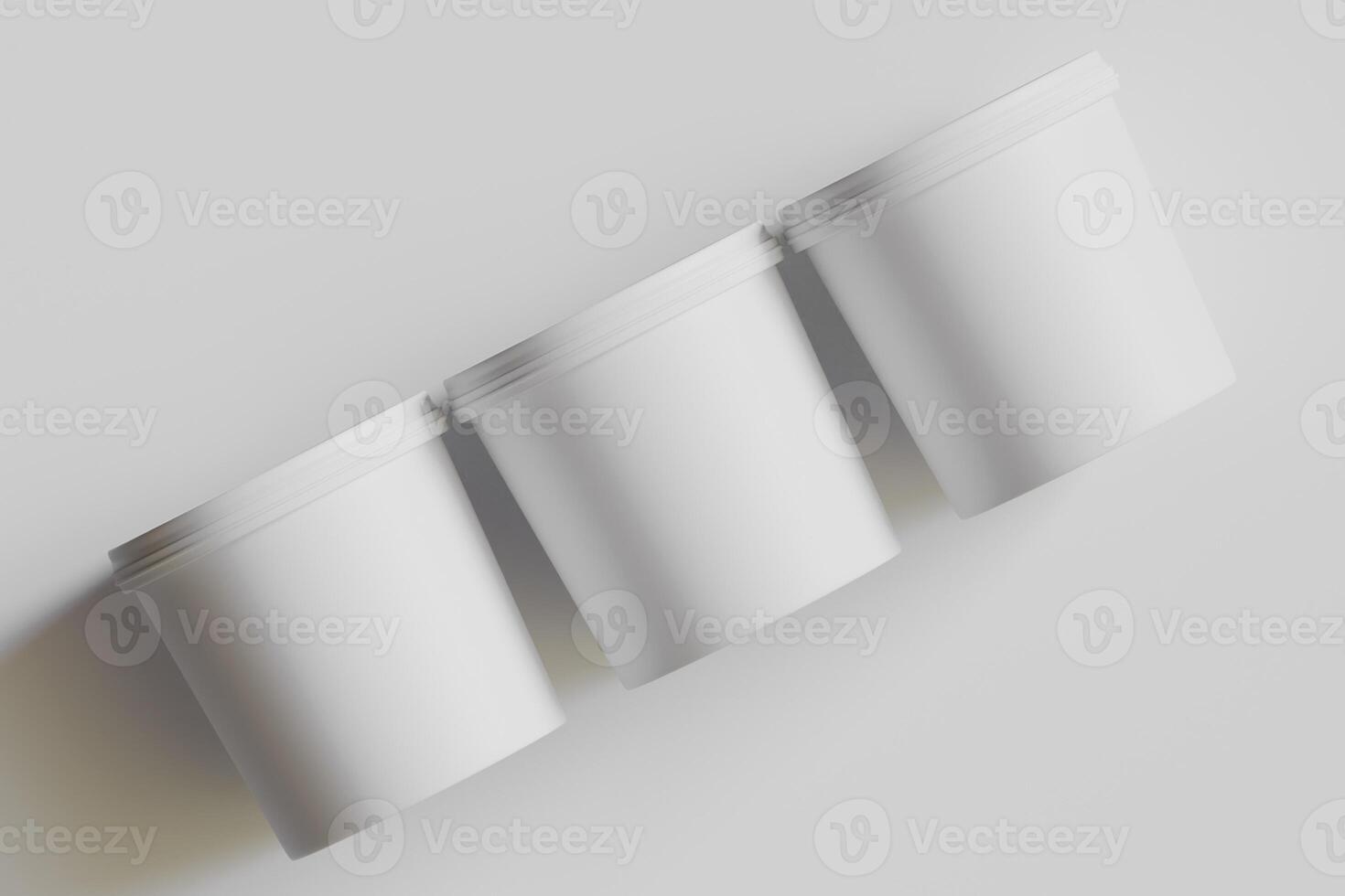 Biscuit packaging container white color on gray background 3D illustration photo