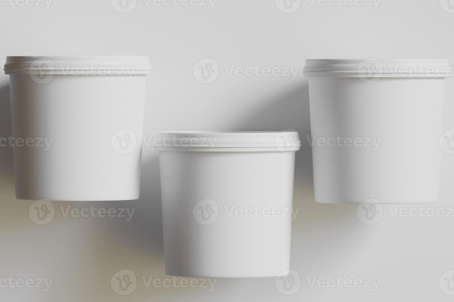 Biscuit packaging container white color on gray background 3D illustration photo