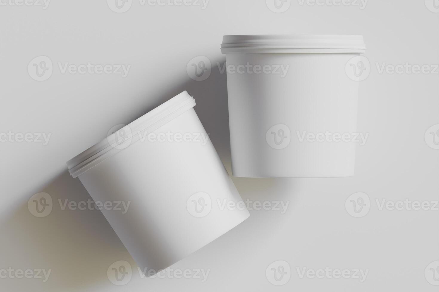 Biscuit packaging container white color on gray background 3D illustration photo