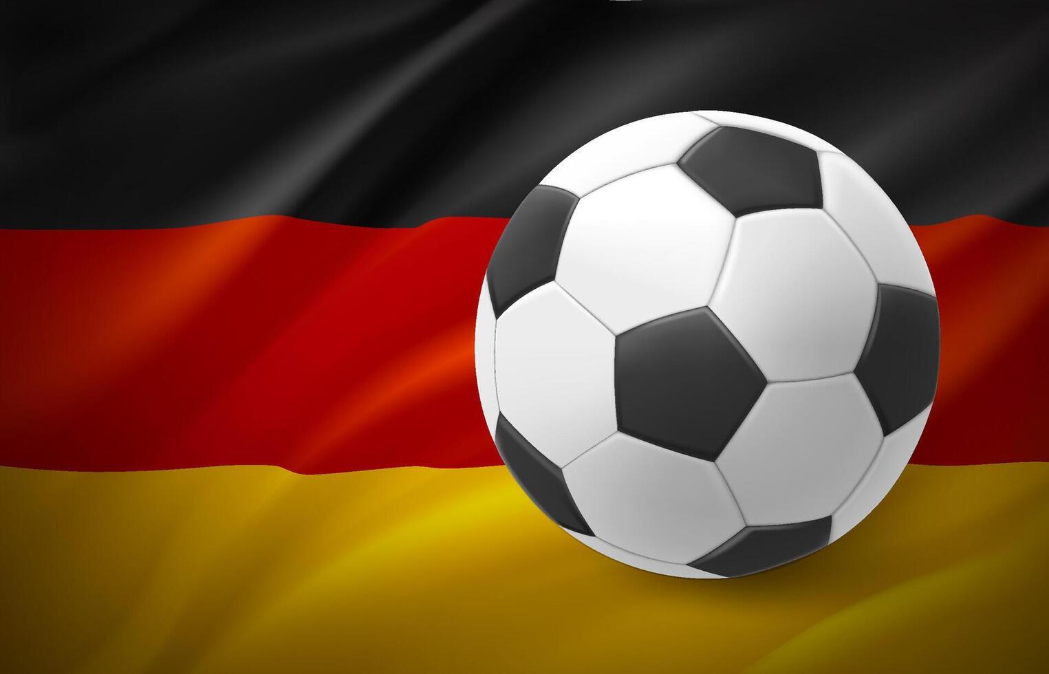 Flag of germany with soccer ball. National football team concept. 3d illustration vector