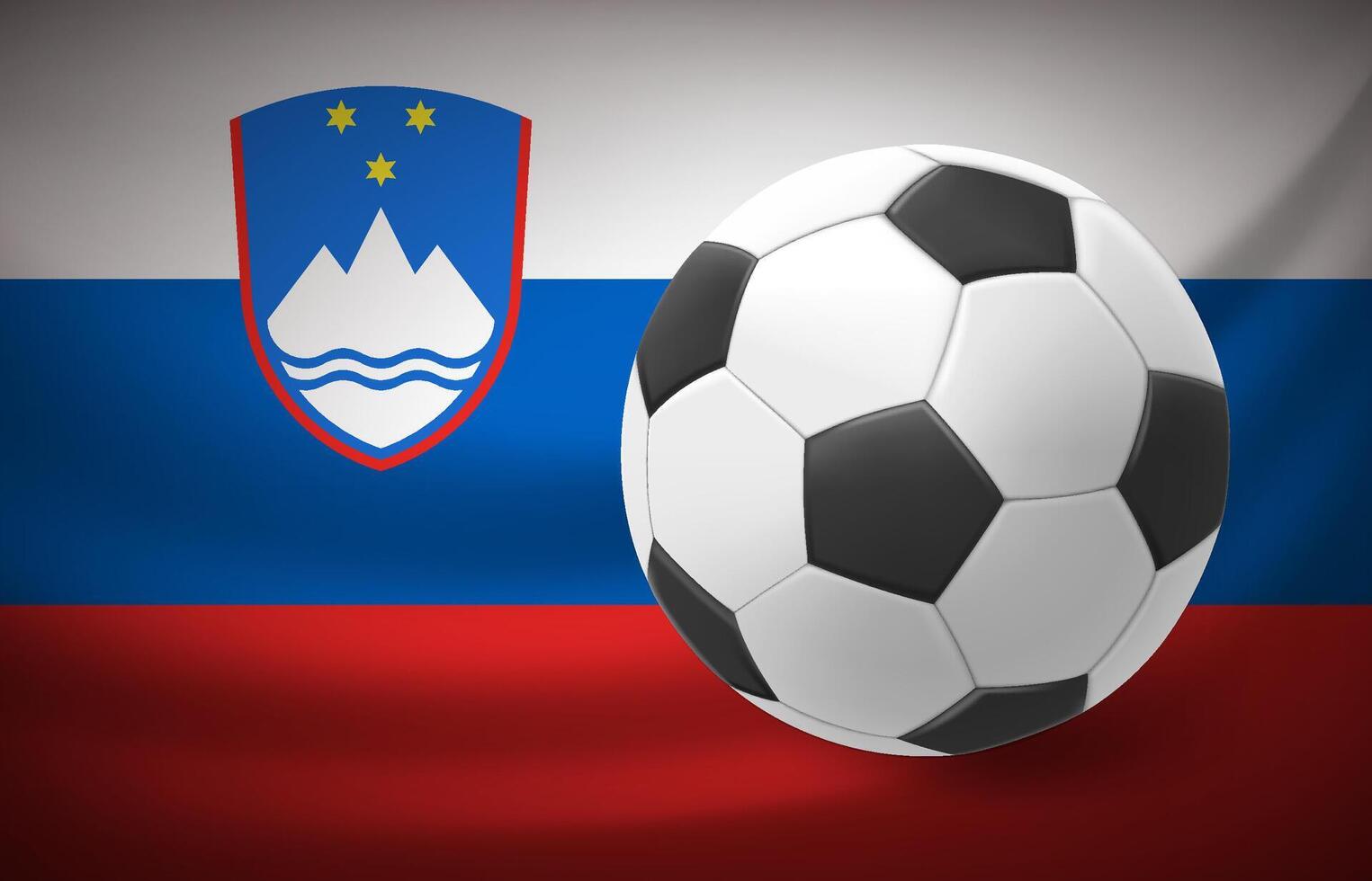 Flag of Slovenia with soccer ball. National football team concept. 3d illustration vector