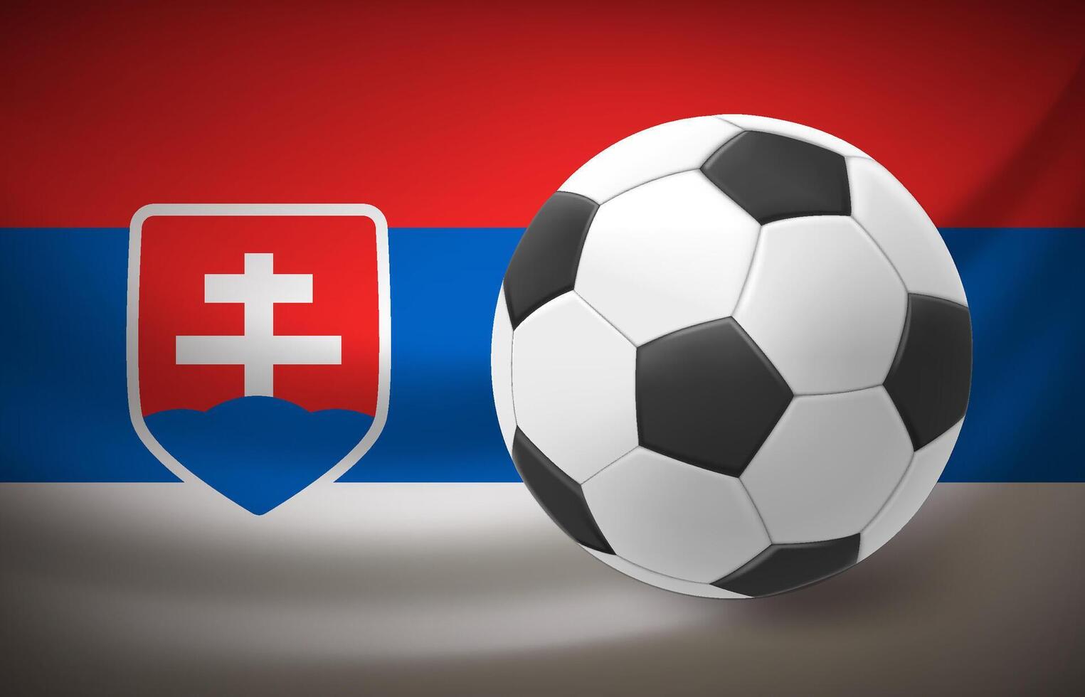 Flag of Slovakia with soccer ball. National football team concept. 3d illustration vector