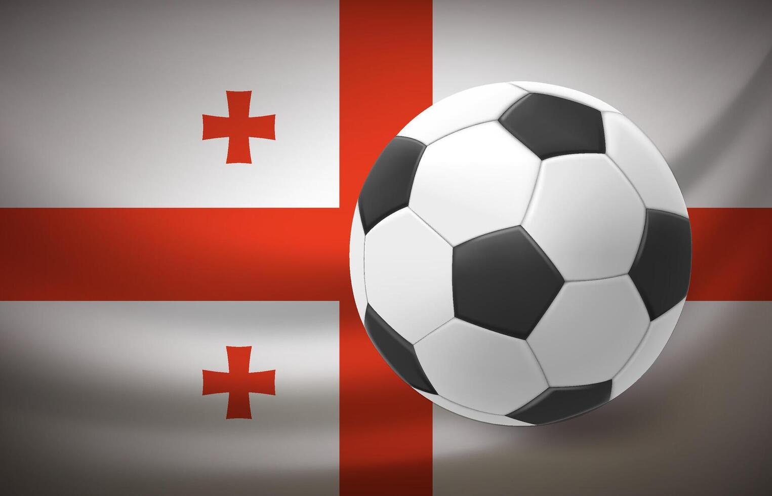 Flag of Gergia with soccer ball. National football team concept. 3d illustration vector