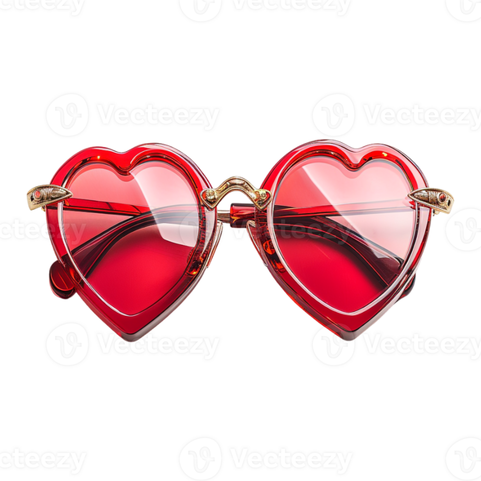 Heart Shape Sun Glasses on Transparent Background png
