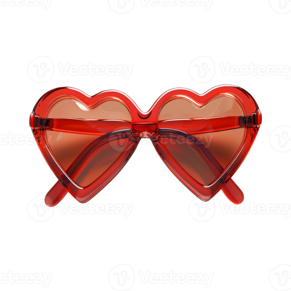 Heart Shape Sun Glasses on Transparent Background png